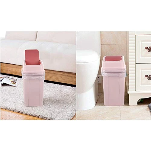 Nicesh 2.6 Gallon/ 10 L Trash Can With Swing Lid, Plastic Swing Top Trash Can (Pink) 4 Nicesh 2.6 Gallon/ 10 L Trash Can With Swing Lid, Plastic Swing Top Trash Can (Pink) - Image 4