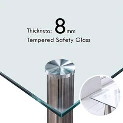 5 Pcs Modern Tempered Glass White Dining Room Table Set With 4 High Back Faxu Leather Dinning Chairs W/Can Opener -Songmics Furniture Shop 41LH7RSXApL