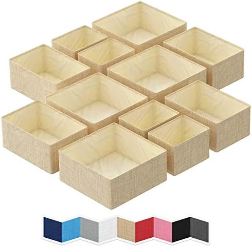 NEATERIZE Drawer Organizer For Clothing (Set Of 12) - Closet Organizer And Storage Divider Baskets For Clothes Dresser, Makeup, Bathroom | Organize Underwear, Socks, Bra, & Tie’s (Grey) 5 NEATERIZE Drawer Organizer For Clothing (Set Of 12) - Closet Organizer And Storage Divider Baskets For Clothes Dresser, Makeup, Bathroom | Organize Underwear, Socks, Bra, & Tie’s (Grey) - Image 5