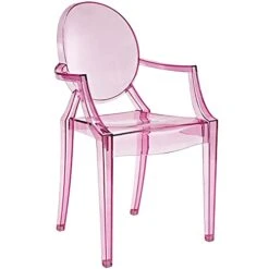 Modway Casper Modern Acrylic Stacking, Two Dining Armchairs, Pink -Songmics Furniture Shop 41LOofvOdvS 1