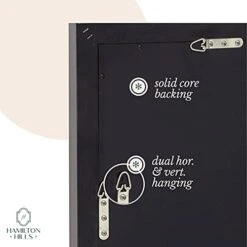 Hamilton Hills 30x40 Inch Black Framed Mirror | Large Rectangular Bathroom Mirrors For Wall | Floating Glass Panel Vanity With Border | Wall-Mounted Mirror For Decor | Hangs Horizontal Or Vertical -Songmics Furniture Shop 41LTmP24NcL