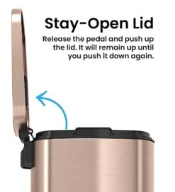 ITouchless SoftStep 13.2 Gallon Kitchen Step Trash Can With Odor Filter, 50 Liter Rose Gold Stainless Steel Pedal Garbage Bin For Home, Office, Business, Silent And Gentle Lid Open And Close, 13 Gal 18 ITouchless SoftStep 13.2 Gallon Kitchen Step Trash Can With Odor Filter, 50 Liter Rose Gold Stainless Steel Pedal Garbage Bin For Home, Office, Business, Silent And Gentle Lid Open And Close, 13 Gal -Songmics Furniture Shop 41Lb9WfIqML