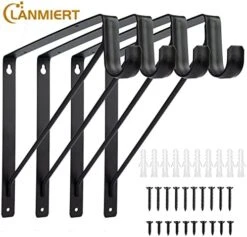 4 Pack Closet Shelf & Rod Brackets 11”x11” Heavy Duty Closet Rod Brackets, Closet Shelf Bracket With Rod Holder, 1-3/8” Dia White Closet Rod Support Bracket For Revive Your Sagging Closet Rod 14 4 Pack Closet Shelf & Rod Brackets 11”x11” Heavy Duty Closet Rod Brackets, Closet Shelf Bracket With Rod Holder, 1-3/8” Dia White Closet Rod Support Bracket For Revive Your Sagging Closet Rod -Songmics Furniture Shop 41LcVHg2k6L. AC
