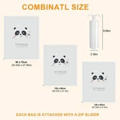 9 Pack Vacuum Storage Bags, Space Saver Bags (3 X-Jumbo/3 Jumbo/3 Large) Compression Storage Bags For Comforters, Blankets, Clothes, Hand Pump Included (Combo 3+Hand Pump) -Songmics Furniture Shop 41Li7uc2HpL