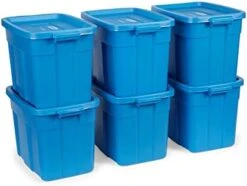 Rubbermaid Roughneck️ Storage Totes, Durable Stackable Storage Containers, Great For Garage Storage, Moving Boxes, And More, 18 Gal - 6 Pack -Songmics Furniture Shop 41LpVZot4LL. AC