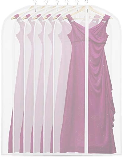 6 Pack - SimpleHouseware 60-Inch Translucent Garment Bags With Zipper For Suits, Dresses, Costumes, Uniforms 1 6 Pack - SimpleHouseware 60-Inch Translucent Garment Bags With Zipper For Suits, Dresses, Costumes, Uniforms
