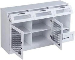 LUMISOL Sideboard Buffet Server Storage Cabinet With Metal Mesh Doors, Kitchen Buffet With 4 Drawers And Wineglass Holders -Songmics Furniture Shop 41LynX seZL. AC