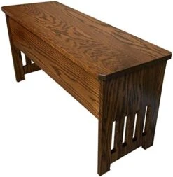 RRD Wooden Storage Bench – Mission Style Entryway Bench W/Flip Top Lid – Solid Oak Wood Dining Bench W/Slats – Rustic Bench With Storage – Anti-Slam Hinges Wood Bench (36'', Oak Wood, Michaels Stain) -Songmics Furniture Shop 41LzTBsQgtL. AC 2
