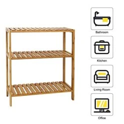 Kinsuite 3-Tier Bamboo Shelf Plant Flower Stand Storage Rack Bathroom Kitchen Living Room Holder 9 Kinsuite 3-Tier Bamboo Shelf Plant Flower Stand Storage Rack Bathroom Kitchen Living Room Holder -Songmics Furniture Shop 41M4kLm4kpL