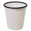 Zuvo Plastic Trash Paper Bin - Modern Look Cylindrical Open-Top Design Lightweight Waste Basket, Rubbish Bin For Kitchen, Bedroom, Bathroom & Office Bin White