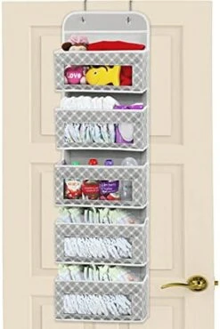 Simple Houseware Over Door/Wall Mount 6 Clear Window Pocket Organizer, Gray -Songmics Furniture Shop 41MC62ubryS. AC
