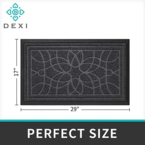 DEXI Front Door Mat, Welcome Mat Heavy Duty Durable Low Profile Outside Doormat For Entryway, Patio, Garage, High Traffic Areas, 17"X29", Grey 2 DEXI Front Door Mat, Welcome Mat Heavy Duty Durable Low Profile Outside Doormat For Entryway, Patio, Garage, High Traffic Areas, 17"X29", Grey - Image 2