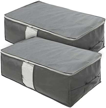 Surblue Under Bed Storage Organizer Large Capacity With Handle Clear Window (Gray) 5 Surblue Under Bed Storage Organizer Large Capacity With Handle Clear Window (Gray) - Image 5