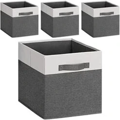 GhvyenntteS Large Storage Bins With Lids (3-Pack) Large Closet Storage Bins With Lid And 3 PU Handles, Foldable Fabric Storage Boxes With Label Window For Home Bedroom Office (Black, 15" X 11" X 9.7") 27 GhvyenntteS Large Storage Bins With Lids (3-Pack) Large Closet Storage Bins With Lid And 3 PU Handles, Foldable Fabric Storage Boxes With Label Window For Home Bedroom Office (Black, 15" X 11" X 9.7") -Songmics Furniture Shop 41MQtXdxXL. AC 1