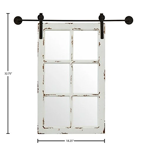 Amazon Brand – Stone & Beam Vintage-Look Rectangular Barn Farmhouse Frame White Window Wood Mirror, 32.75 Inch Height, White 3 Amazon Brand – Stone & Beam Vintage-Look Rectangular Barn Farmhouse Frame White Window Wood Mirror, 32.75 Inch Height, White - Image 3