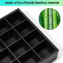 B4Life Tie Rack Wall Mounted Tie Box,Tie Organizer Tie Display Racks For Wall, Bamboo Tie Storage Tie Organizer For Men Tie Holder Wall Mount(Storage 16 Ties,Black) -Songmics Furniture Shop 41MTFV6gTFL