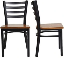 LUCKYERMORE Heavy Duty Metal Dining Room Chair Set Of 2 Upholstered Vinyl Leather Kitchen Chairs With Ergonomic Ladder Back,500lbs Weight Capacity Comfortable Cushion For Home Restaurant -Songmics Furniture Shop 41MYGUZYGkL. AC