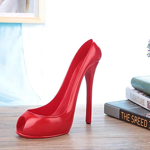 AUNMAS High Heel Wine Rack, Stylish Decorative High Heel Shoe Style Wine Bottle Holder Countertop Storage Stand For Wedding Party Home Decor (Red) 3 AUNMAS High Heel Wine Rack, Stylish Decorative High Heel Shoe Style Wine Bottle Holder Countertop Storage Stand For Wedding Party Home Decor (Red) - Image 3