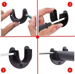 6 Packs U-Shaped Closet Rod Brackets Rod Support Holder Stainless Steel Matte Black Flange Rod Holder With Screws,Pole Closet Holders -Songmics Furniture Shop 41MehLEwHrL