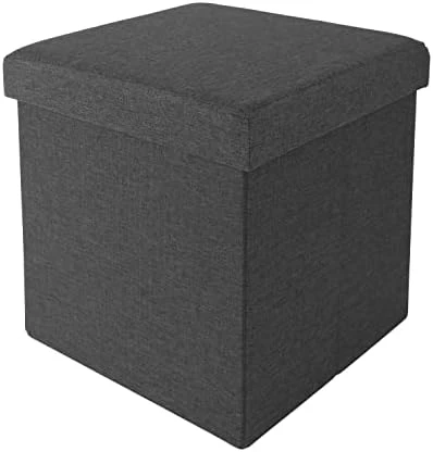 Seville Classics Cushioned Fabric Ottoman Hidden Storage Chest Footrest Chair, Padded Seat For Bedroom, Dorm, Loft, Living Room, Entryway, Hallway, Midnight Blue, 31.5" Bench 7 Seville Classics Cushioned Fabric Ottoman Hidden Storage Chest Footrest Chair, Padded Seat For Bedroom, Dorm, Loft, Living Room, Entryway, Hallway, Midnight Blue, 31.5" Bench - Image 7