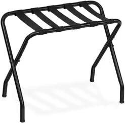 HOOBRO Luggage Rack, Pack Of 2, Metal Foldable Suitcase Stand For Guest Room, Holds Up To 100 Lb, 27 X 15.3 X 22 Inches, Steel Frame, Nylon Straps, Hotel, Bedroom, Closet, Black BK02XLP201 -Songmics Furniture Shop 41MlV2ZPKbL. AC