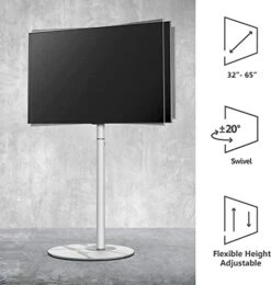 FITUEYES Design Swivel Corner Floor TV Stand For 32 37 43 50 55 60 65 Inch TV, Mid Century Modern White Corner TV Floor Stand With Marble Textured Glass Base & Concealed Storage, Master Series 13 FITUEYES Design Swivel Corner Floor TV Stand For 32 37 43 50 55 60 65 Inch TV, Mid Century Modern White Corner TV Floor Stand With Marble Textured Glass Base & Concealed Storage, Master Series -Songmics Furniture Shop 41MlcREVTuL
