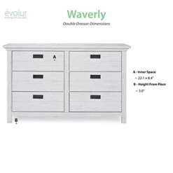 Evolur Waverly Double Dresser In Weathered White , 54x20.25x33 Inch (Pack Of 1) -Songmics Furniture Shop 41MmlmNM72L