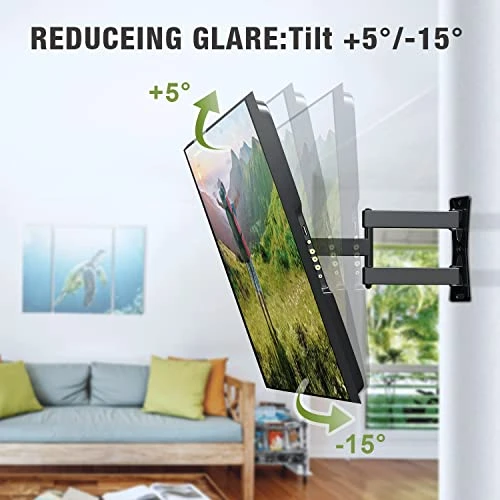 USX MOUNT Full Motion TV Mount, Swivel Articulating Tilt TV Wall Mount For 26-55" LED, OLED, 4K TVs, TV Bracket Wall Mount With VESA 400x400mm Up To 60lbs, Perfect Center Design -XMM006-1 2 USX MOUNT Full Motion TV Mount, Swivel Articulating Tilt TV Wall Mount For 26-55" LED, OLED, 4K TVs, TV Bracket Wall Mount With VESA 400x400mm Up To 60lbs, Perfect Center Design -XMM006-1 - Image 2