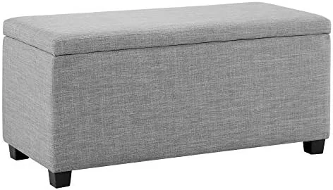 Amazon Basics Upholstered Storage Ottoman And Entryway Bench, 35.5"W X 16.5"D X 17"H, Light Gray 7 Amazon Basics Upholstered Storage Ottoman And Entryway Bench, 35.5"W X 16.5"D X 17"H, Light Gray - Image 7