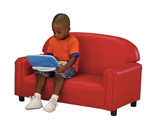Brand New World Furniture FPVR100 Preschool Premium Vinyl Upholstery Sofa -Red 2 Brand New World Furniture FPVR100 Preschool Premium Vinyl Upholstery Sofa -Red - Image 2