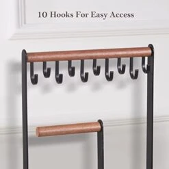 ProCase Jewelry Organizer Stand Holder, 4-Tier Tower Rack With Earring Tray And Holes, 10 Hooks Necklaces Hanging Storage Tree Display For Bracelets Watches Earrings Rings -Black 11 ProCase Jewelry Organizer Stand Holder, 4-Tier Tower Rack With Earring Tray And Holes, 10 Hooks Necklaces Hanging Storage Tree Display For Bracelets Watches Earrings Rings -Black -Songmics Furniture Shop 41N0sNt5RUL