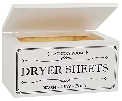 Deal Haul - Rustic Farmhouse Decor Dryer Sheet Holder With Hinged Lid - For Laundry Room Organization - Laundry Softener Dispenser - Home Laundry Room Décor - White 1 Deal Haul - Rustic Farmhouse Decor Dryer Sheet Holder With Hinged Lid - For Laundry Room Organization - Laundry Softener Dispenser - Home Laundry Room Décor - White