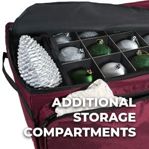 612 Vermont Christmas Ornament Storage Box With Deep Side Pockets, Holds Up To 72 – 3 Inch Ornaments, Acid Free Materials, Measures 26" L × 15" W × 10" H 2 612 Vermont Christmas Ornament Storage Box With Deep Side Pockets, Holds Up To 72 – 3 Inch Ornaments, Acid Free Materials, Measures 26" L × 15" W × 10" H - Image 2