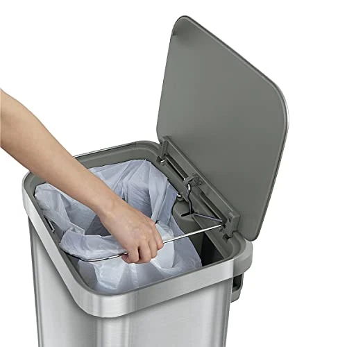 Glad Stainless Steel Step Trash Can With Clorox Odor Protection | Large Metal Kitchen Garbage Bin With Soft Close Lid, Foot Pedal And Waste Bag Roll Holder, 13 Gallon, All Stainless 3 Glad Stainless Steel Step Trash Can With Clorox Odor Protection | Large Metal Kitchen Garbage Bin With Soft Close Lid, Foot Pedal And Waste Bag Roll Holder, 13 Gallon, All Stainless - Image 3