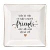 ElegantPark Friends Gifts Friendship Gifts For Women Ring Dish Sister Christmas Birthday Gifts For Friends BFF Square Ceramic Ring Dish Decorative Trinket Jewelry Tray