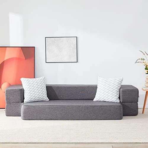 Lazyzizi Floor Sofa Bed, Fold Out Couch Bed With 2 Pillows & Washable Cover Convertible Sleeper Folding Sofa Bed Mattress For Living Room, Guest Bed, Playroom 10inches Twin 8 Lazyzizi Floor Sofa Bed, Fold Out Couch Bed With 2 Pillows & Washable Cover Convertible Sleeper Folding Sofa Bed Mattress For Living Room, Guest Bed, Playroom 10inches Twin - Image 8