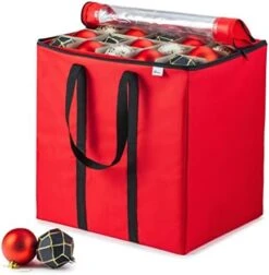 ZOBER Premium Large Carrying Christmas Ornament Storage Box With Clear Lid, 3" Compartment, Contains 10 Trays, Keeps 200 Holiday Ornaments & Xmas Accessories, Tear Proof Made Of 600D Oxford Fabric -Songmics Furniture Shop 41NFAn4DBwL. AC