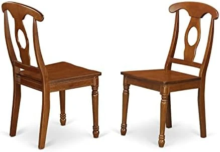 East West Furniture NAC-SBR-W Dining Chairs, Wood Seat 3 East West Furniture NAC-SBR-W Dining Chairs, Wood Seat - Image 3