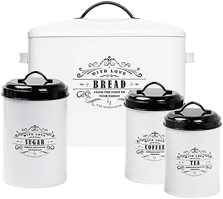 Extra Large White Farmhouse Bread Box For Kitchen Countertop - Holds 2+ Loaves For All Your Bread Storage - Bread Container Counter Organizer To Suit Farmhouse Kitchen Decor, Vintage Kitchen, Rustic 7 Extra Large White Farmhouse Bread Box For Kitchen Countertop - Holds 2+ Loaves For All Your Bread Storage - Bread Container Counter Organizer To Suit Farmhouse Kitchen Decor, Vintage Kitchen, Rustic - Image 7