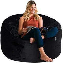 HABUTWAY Bean Bag Chair: Giant 4' Memory Foam Furniture Bean Bag Chairs For Adults With Microfiber Cover - 4Ft, Grey -Songmics Furniture Shop 41NZKWT1gpL. AC