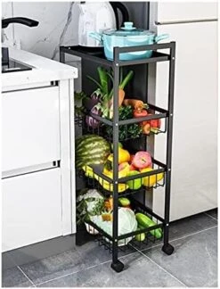 Free Standing Kitchen Storage Shelf Rack Kitchen Crevice Storage Rack Multi-layer Trolley Fruit And Vegetable Rack Narrow Refrigerator Gap Storage Rack Shelf Kitchen Bakers Rack Microwave Oven Stand ( -Songmics Furniture Shop 41NhyBoVVZL. AC