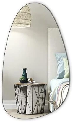 WOODWORTH Irregular Mirror Decor For Living Room Bedroom Entryway, Wall Mounted Frameless 20 X 33 Inch Mirror For Wall Decor (Triangle) -Songmics Furniture Shop 41Nj jvalyL. AC