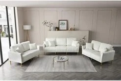 KIVENJAJA Velvet Loveseat Sofa, Channel Tufted 2-Seater Small Couch, Modern Love Seat With 2 Pillows For Living Room Bedroom Apartment, 55”W (Beige) 19 KIVENJAJA Velvet Loveseat Sofa, Channel Tufted 2-Seater Small Couch, Modern Love Seat With 2 Pillows For Living Room Bedroom Apartment, 55”W (Beige) -Songmics Furniture Shop 41Nq3NToIcL. AC