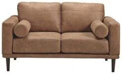 Signature Design By Ashley Arroyo Mid Century Modern Faux Leather Loveseat, Caramel Brown -Songmics Furniture Shop 41NqXlFZikL