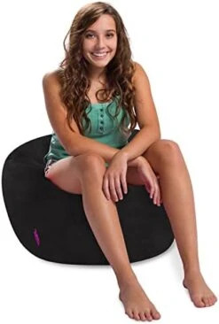 Posh Creations Structured Comfy Bean Bag Chair For Gaming, Reading, And Watching TV, 100in Round Classic Bean Bag, Rabbit Fur - Gray -Songmics Furniture Shop 41Nr6k4oRbL. AC