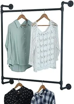 TANGGU Industrial Pipe Clothing Rack Wall Mounted,Retail Display Rack Cloths Rack,Metal Clothes Racks For Hanging Clothes,Iron Clothing Rod(31.5in,Black) 15 TANGGU Industrial Pipe Clothing Rack Wall Mounted,Retail Display Rack Cloths Rack,Metal Clothes Racks For Hanging Clothes,Iron Clothing Rod(31.5in,Black) -Songmics Furniture Shop 41Nt1tyVokL. AC