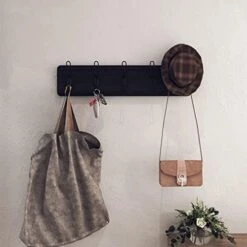 Rustic Coat Rack With 5 Hooks – Rustic Brown Wall Mounted 24" Coat Rack - Solid Pine Wood Entryway Hanger For Hanging Clothes, Hats, Purse, Keys - Vintage Farmhouse Coat Rack For Kitchen, Bedroom 22 Rustic Coat Rack With 5 Hooks – Rustic Brown Wall Mounted 24" Coat Rack - Solid Pine Wood Entryway Hanger For Hanging Clothes, Hats, Purse, Keys - Vintage Farmhouse Coat Rack For Kitchen, Bedroom -Songmics Furniture Shop 41NvbhXVNoL. AC