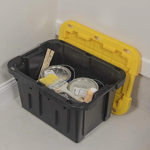 CX Original BLACK & YELLOW 12-Gallon Storage Containers With Lids, Stackable (4 Pack) 5 CX Original BLACK & YELLOW 12-Gallon Storage Containers With Lids, Stackable (4 Pack) - Image 5