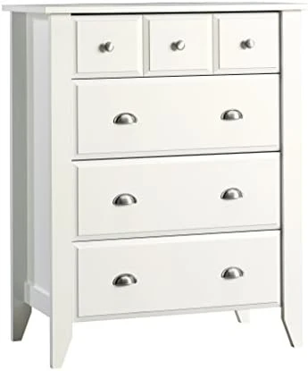 Sauder Shoal Creek 4-Drawer Dresser, L: 34.72" X W: 18.58" X H: 42.68", Soft White Finish 3 Sauder Shoal Creek 4-Drawer Dresser, L: 34.72" X W: 18.58" X H: 42.68", Soft White Finish - Image 3