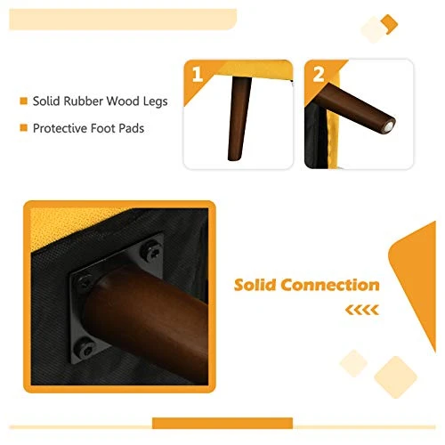 POWERSTONE Futon Sofa Bed - Modern Convertible Sleeper Sofa Couch Folding Recliner Futon Sofa With Armrest Adjustable Backrest Fabric Sofa Bed Futon Couch For Living Room Office Yellow 3 POWERSTONE Futon Sofa Bed - Modern Convertible Sleeper Sofa Couch Folding Recliner Futon Sofa With Armrest Adjustable Backrest Fabric Sofa Bed Futon Couch For Living Room Office Yellow - Image 3